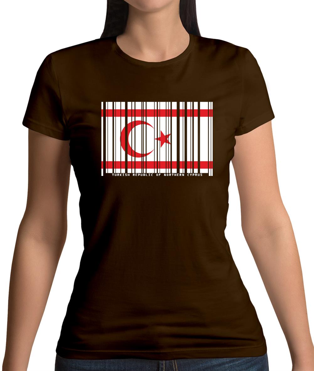 Turkish Republic Of Northern Cyprus Barcode Style Flag Womens T-Shirt Turkish Republic Of Northern Cyprus Barcode Style Flag Womens T-Shirt
