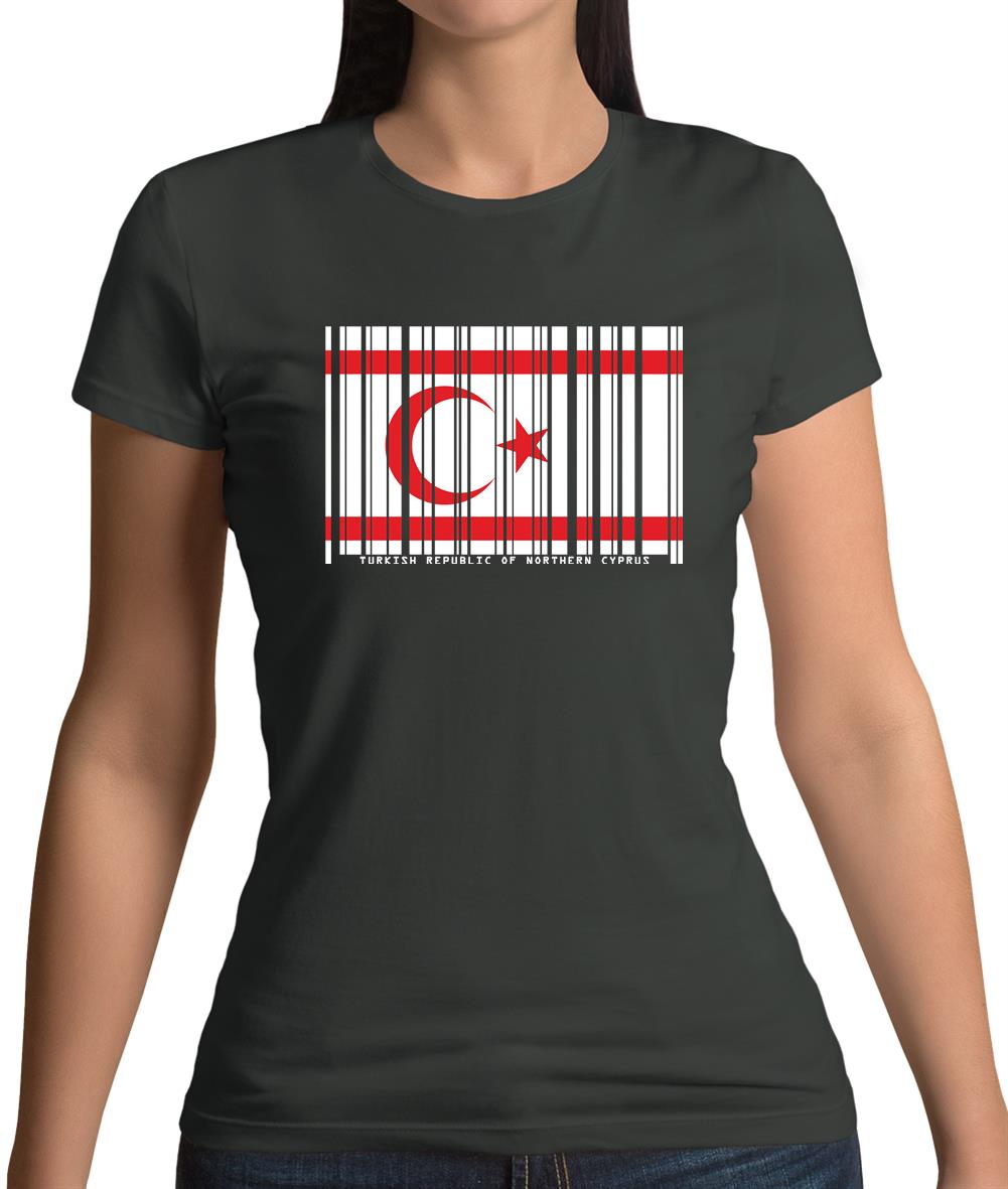 Turkish Republic Of Northern Cyprus Barcode Style Flag Womens T-Shirt Turkish Republic Of Northern Cyprus Barcode Style Flag Womens T-Shirt