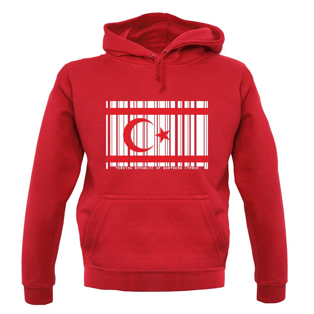 Turkish Republic Of Northern Cyprus Barcode Style Flag unisex hoodie Turkish Republic Of Northern Cyprus Barcode Style Flag unisex hoodie