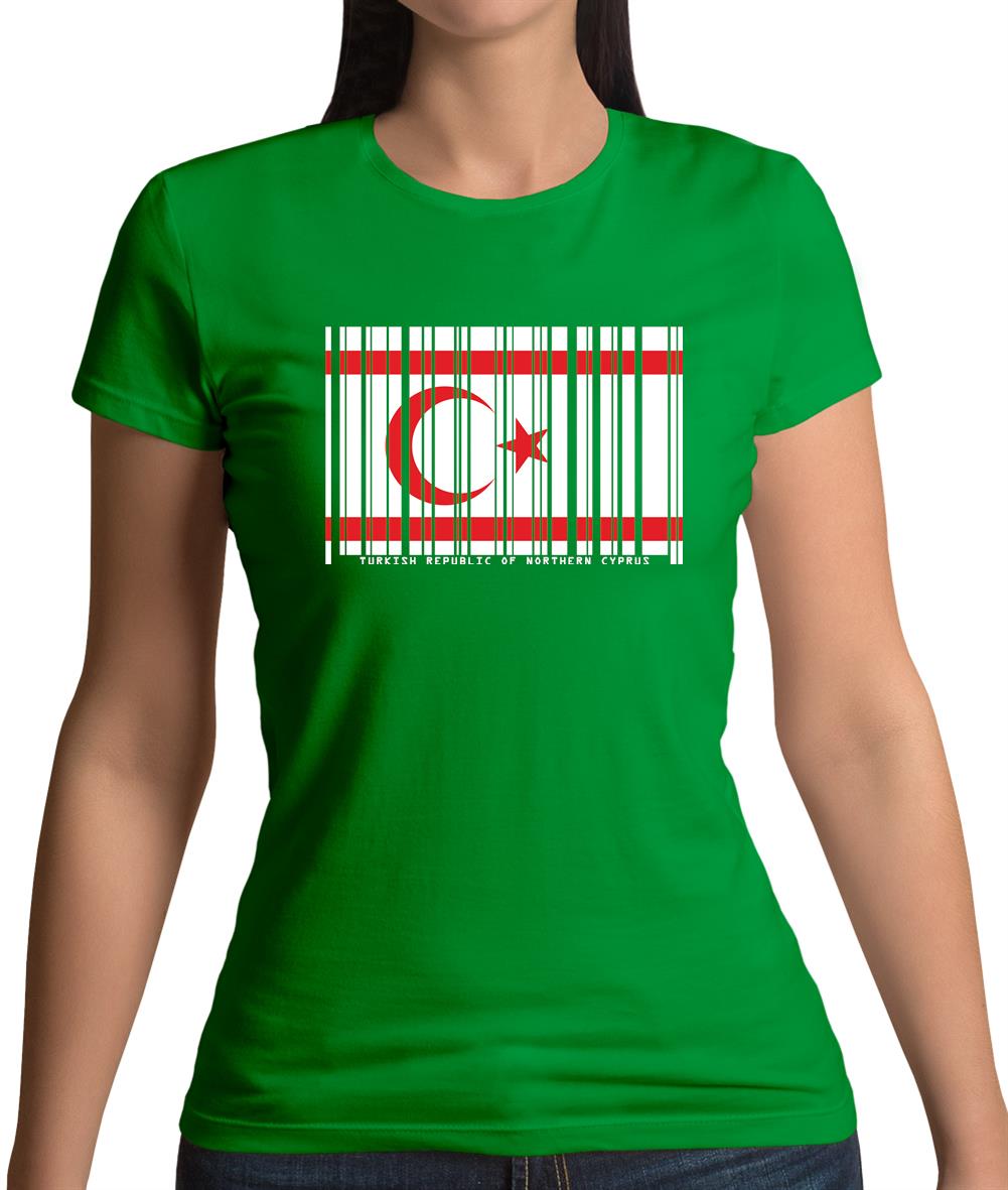 Turkish Republic Of Northern Cyprus Barcode Style Flag Womens T-Shirt Turkish Republic Of Northern Cyprus Barcode Style Flag Womens T-Shirt