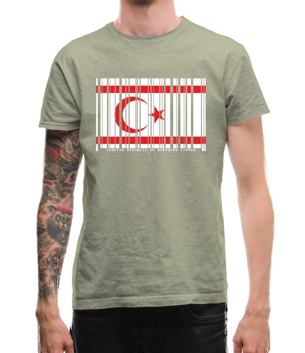 Turkish Republic Of Northern Cyprus Barcode Style Flag Mens T-Shirt Turkish Republic Of Northern Cyprus Barcode Style Flag Mens T-Shirt