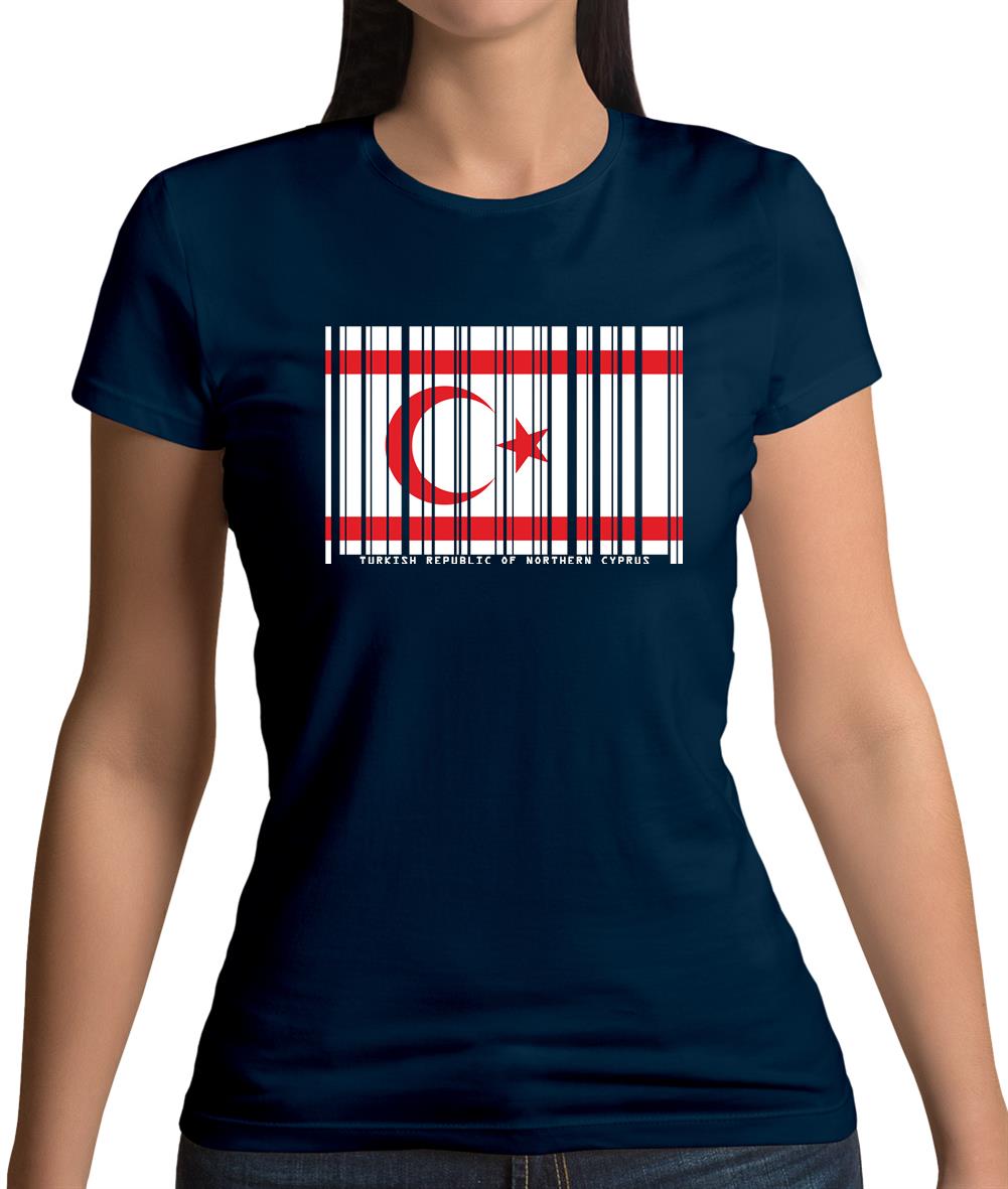 Turkish Republic Of Northern Cyprus Barcode Style Flag Womens T-Shirt Turkish Republic Of Northern Cyprus Barcode Style Flag Womens T-Shirt
