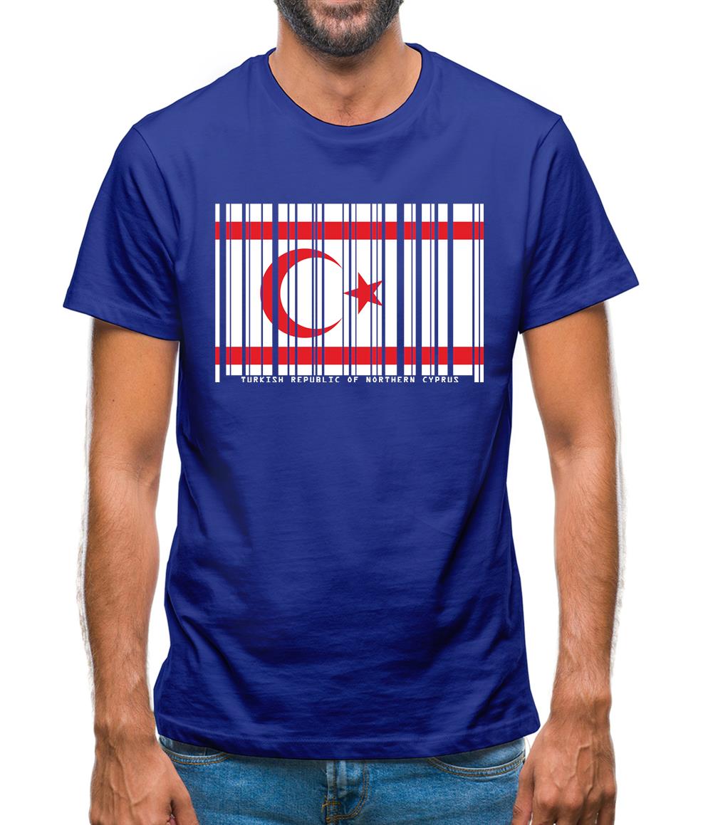 Turkish Republic Of Northern Cyprus Barcode Style Flag Mens T-Shirt Turkish Republic Of Northern Cyprus Barcode Style Flag Mens T-Shirt
