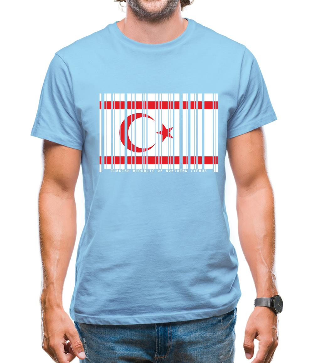 Turkish Republic Of Northern Cyprus Barcode Style Flag Mens T-Shirt Turkish Republic Of Northern Cyprus Barcode Style Flag Mens T-Shirt