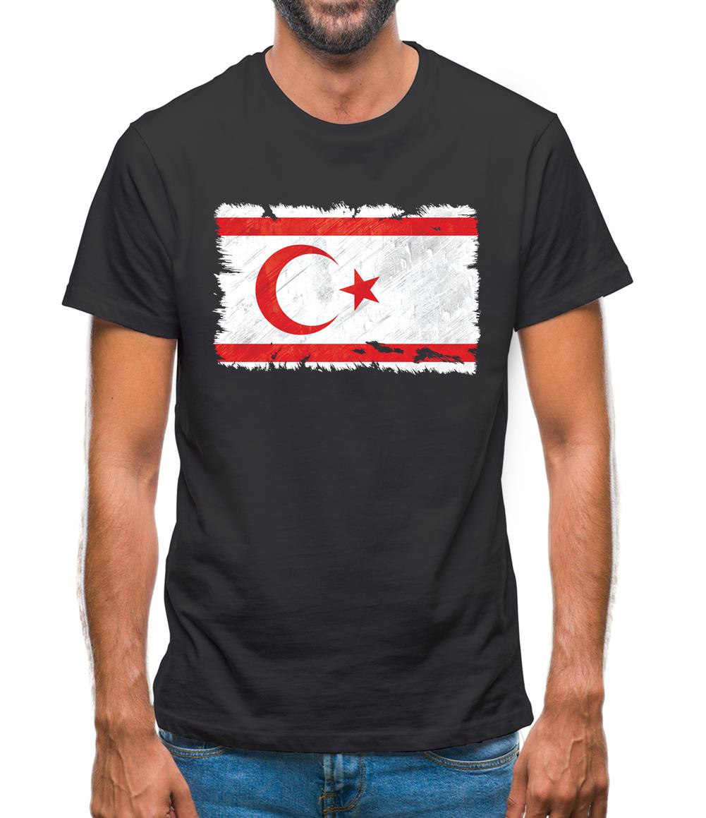Turkish Republic Of Northern Cyprus Grunge Style Flag Mens T-Shirt Turkish Republic Of Northern Cyprus Grunge Style Flag Mens T-Shirt