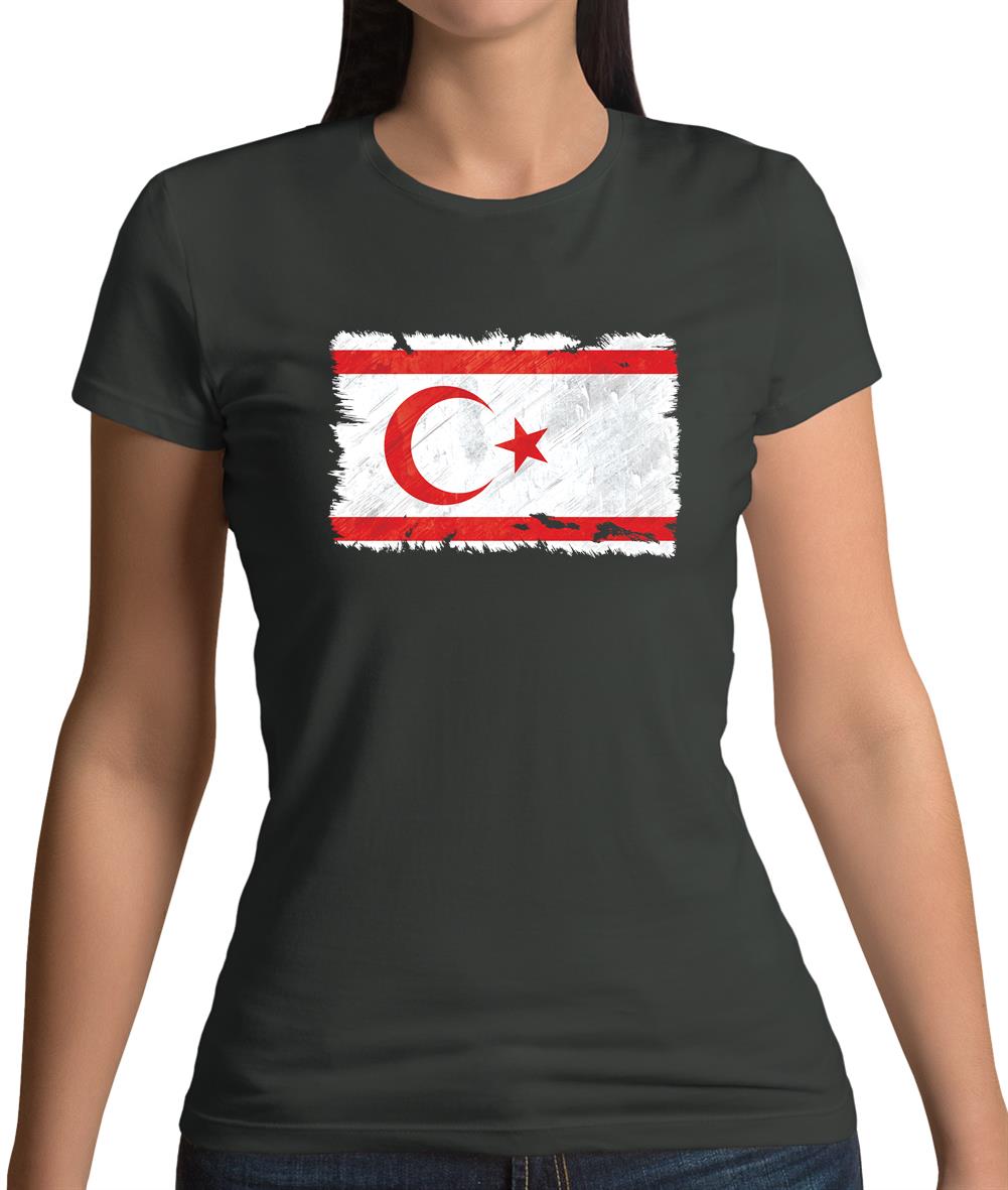 Turkish Republic Of Northern Cyprus Grunge Style Flag Womens T-Shirt Turkish Republic Of Northern Cyprus Grunge Style Flag Womens T-Shirt