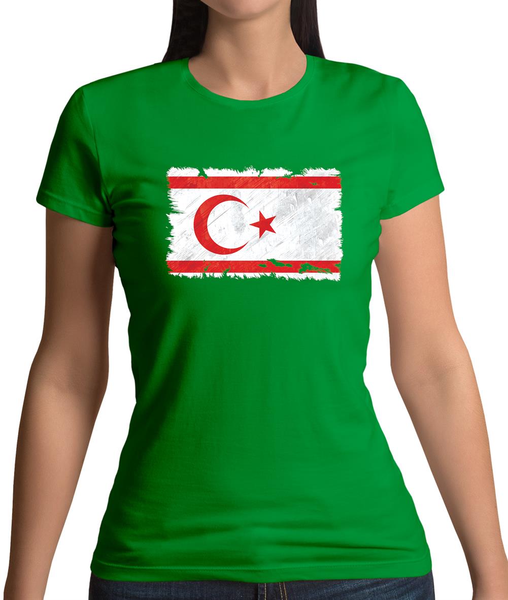 Turkish Republic Of Northern Cyprus Grunge Style Flag Womens T-Shirt Turkish Republic Of Northern Cyprus Grunge Style Flag Womens T-Shirt