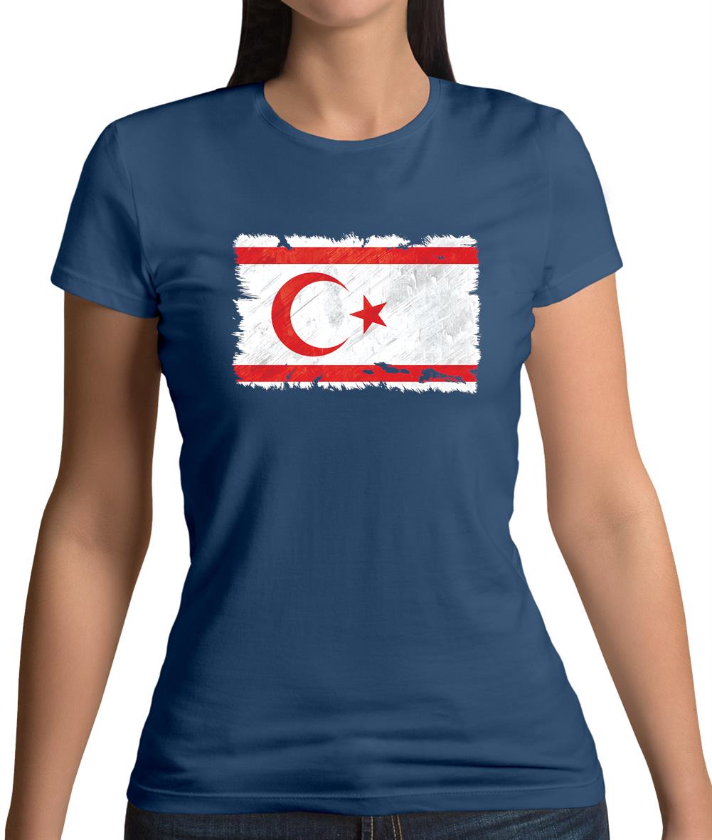 Turkish Republic Of Northern Cyprus Grunge Style Flag Womens T-Shirt Turkish Republic Of Northern Cyprus Grunge Style Flag Womens T-Shirt