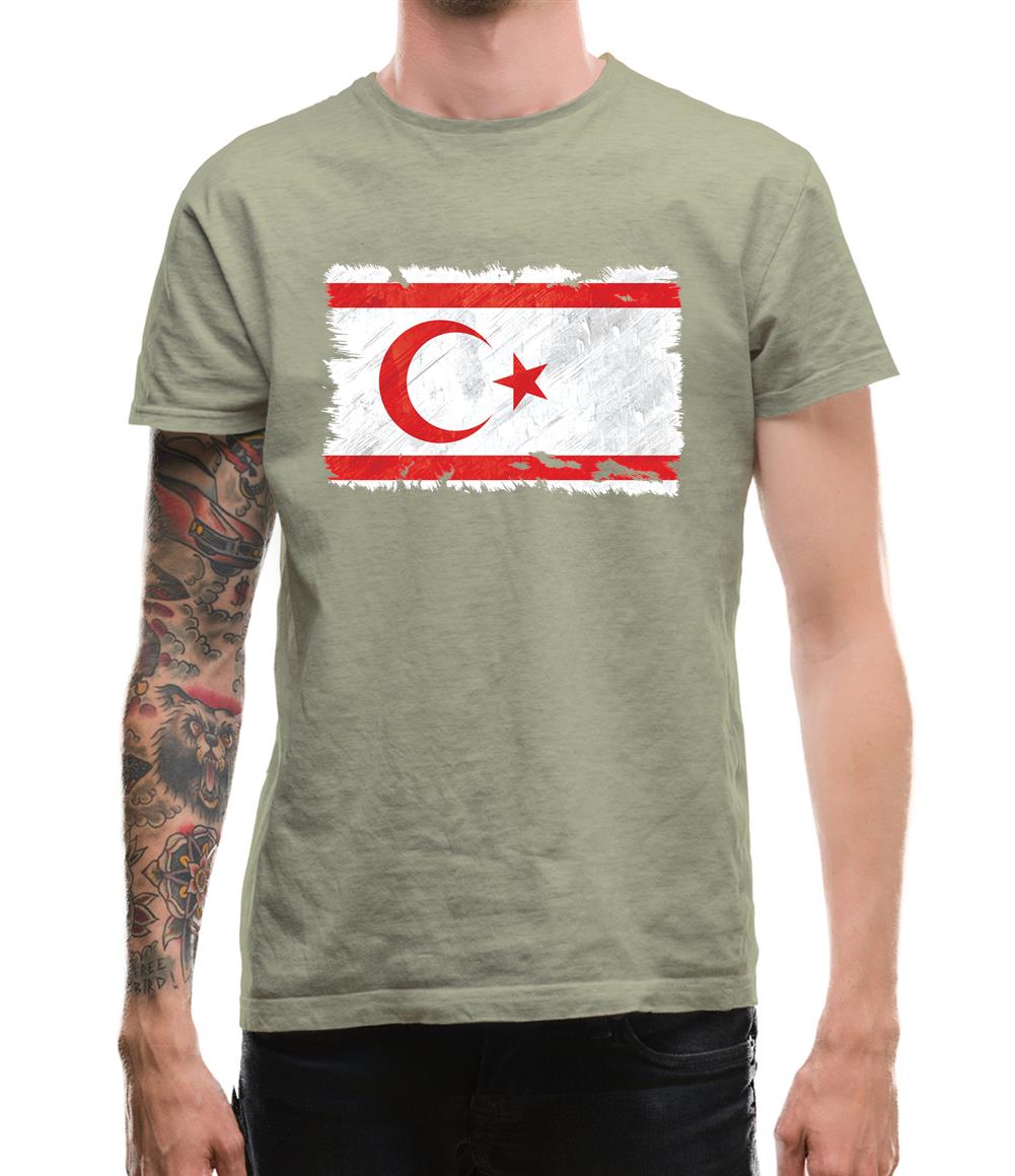 Turkish Republic Of Northern Cyprus Grunge Style Flag Mens T-Shirt Turkish Republic Of Northern Cyprus Grunge Style Flag Mens T-Shirt