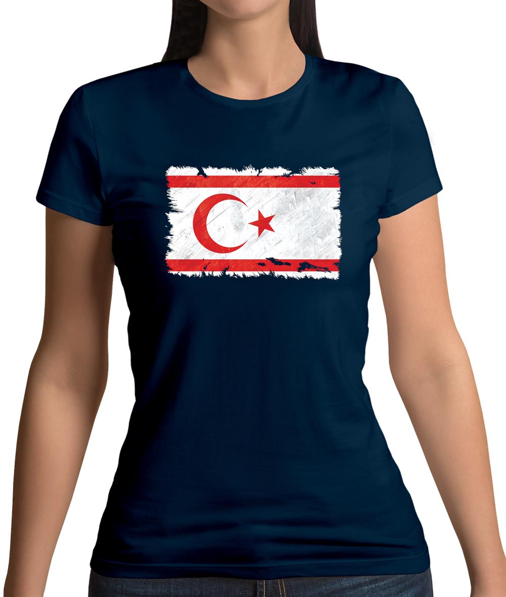 Turkish Republic Of Northern Cyprus Grunge Style Flag Womens T-Shirt Turkish Republic Of Northern Cyprus Grunge Style Flag Womens T-Shirt