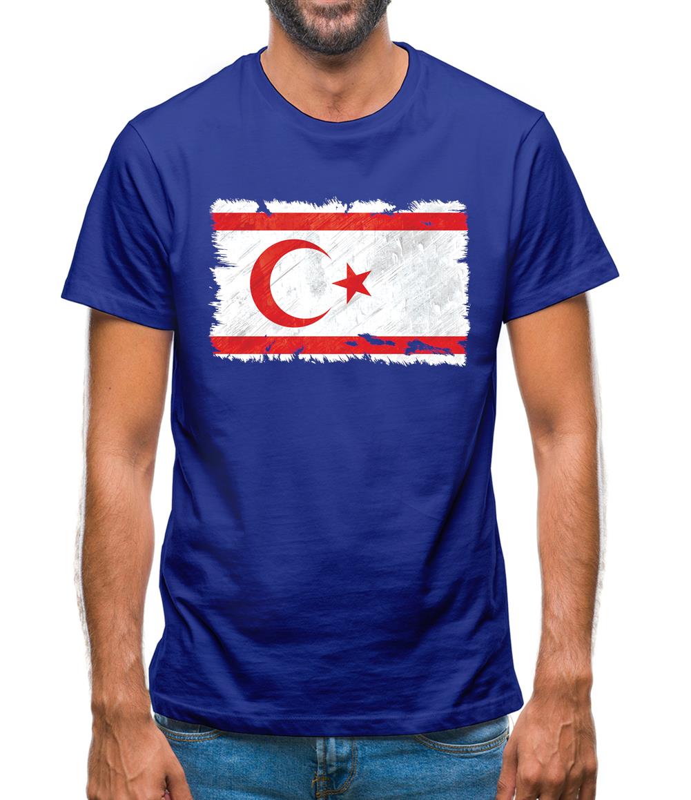 Turkish Republic Of Northern Cyprus Grunge Style Flag Mens T-Shirt Turkish Republic Of Northern Cyprus Grunge Style Flag Mens T-Shirt