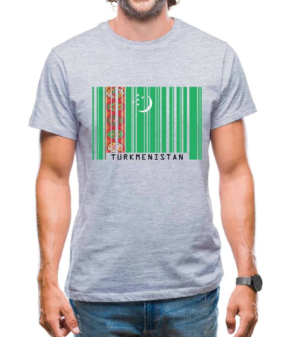Turkmenistan Barcode Style Flag Mens T-Shirt Turkmenistan Barcode Style Flag Mens T-Shirt