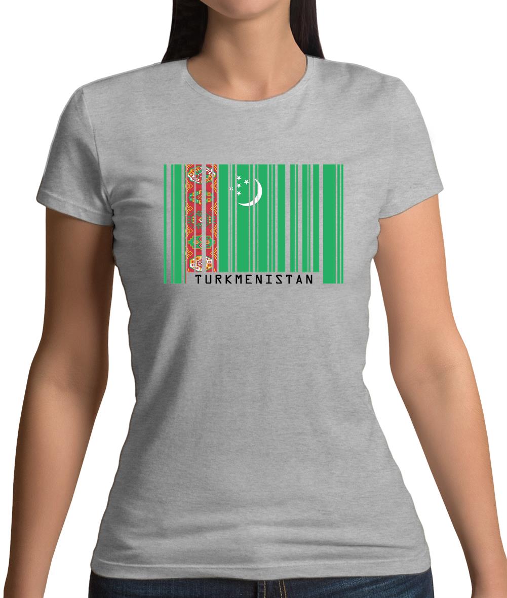 Turkmenistan Barcode Style Flag Womens T-Shirt Turkmenistan Barcode Style Flag Womens T-Shirt
