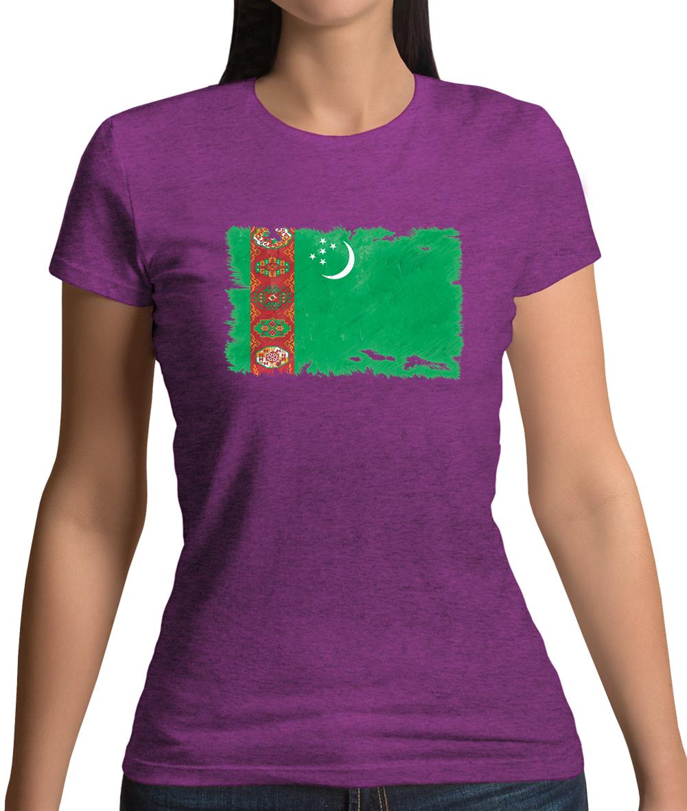 Turkmenistan Grunge Style Flag Womens T-Shirt Turkmenistan Grunge Style Flag Womens T-Shirt