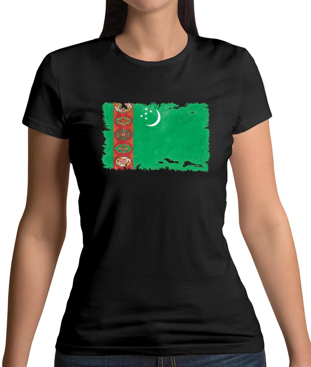Turkmenistan Grunge Style Flag Womens T-Shirt Turkmenistan Grunge Style Flag Womens T-Shirt