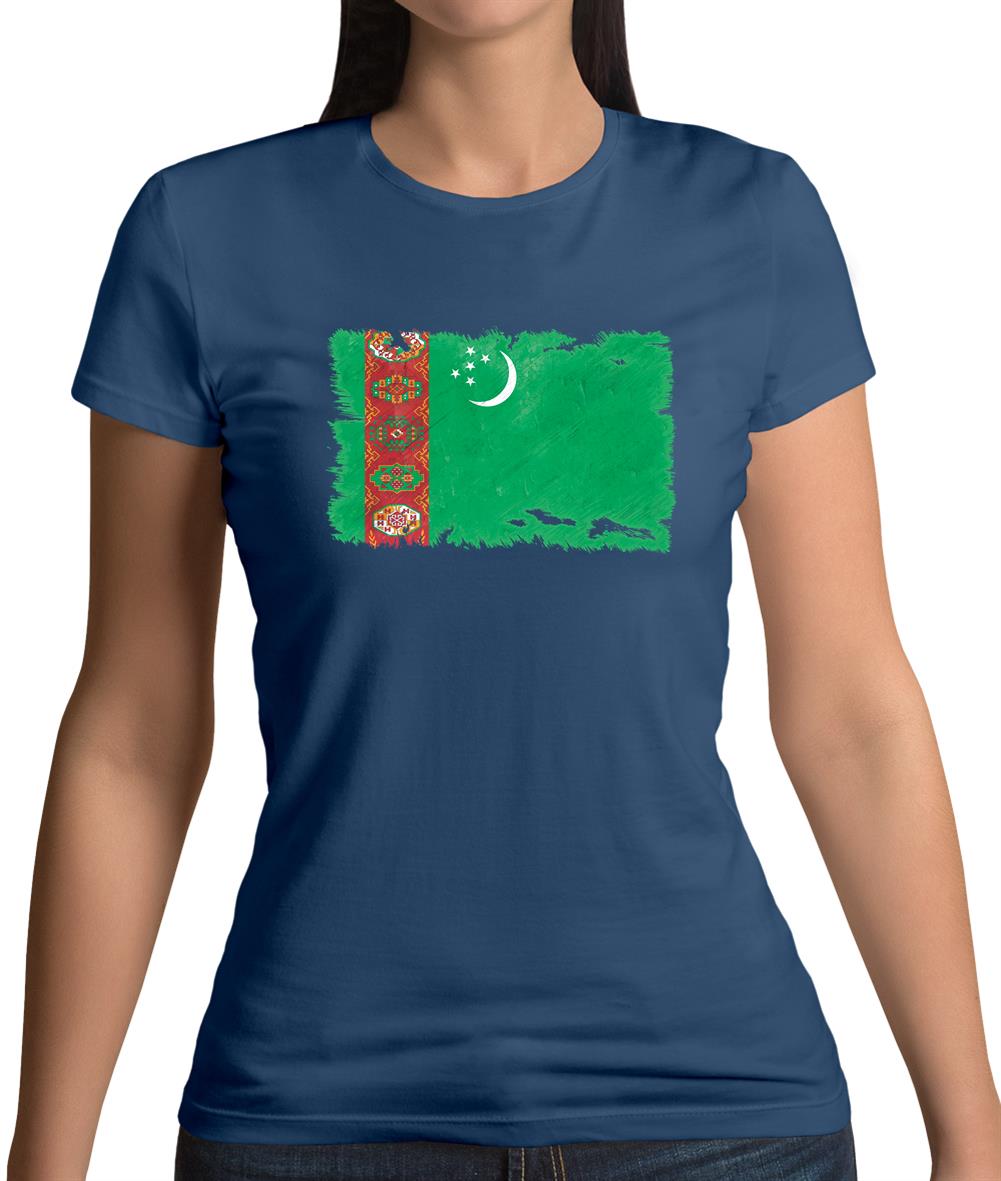 Turkmenistan Grunge Style Flag Womens T-Shirt Turkmenistan Grunge Style Flag Womens T-Shirt