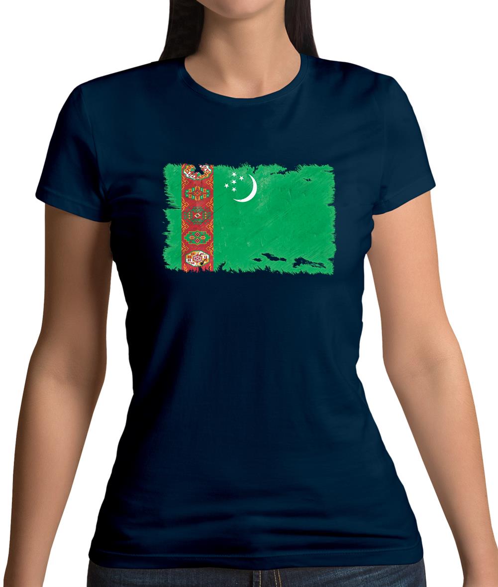 Turkmenistan Grunge Style Flag Womens T-Shirt Turkmenistan Grunge Style Flag Womens T-Shirt
