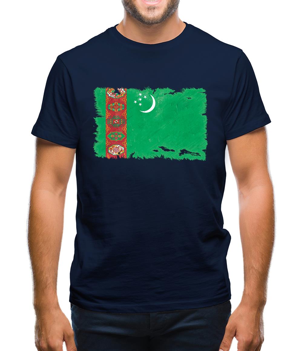 Turkmenistan Grunge Style Flag Mens T-Shirt Turkmenistan Grunge Style Flag Mens T-Shirt