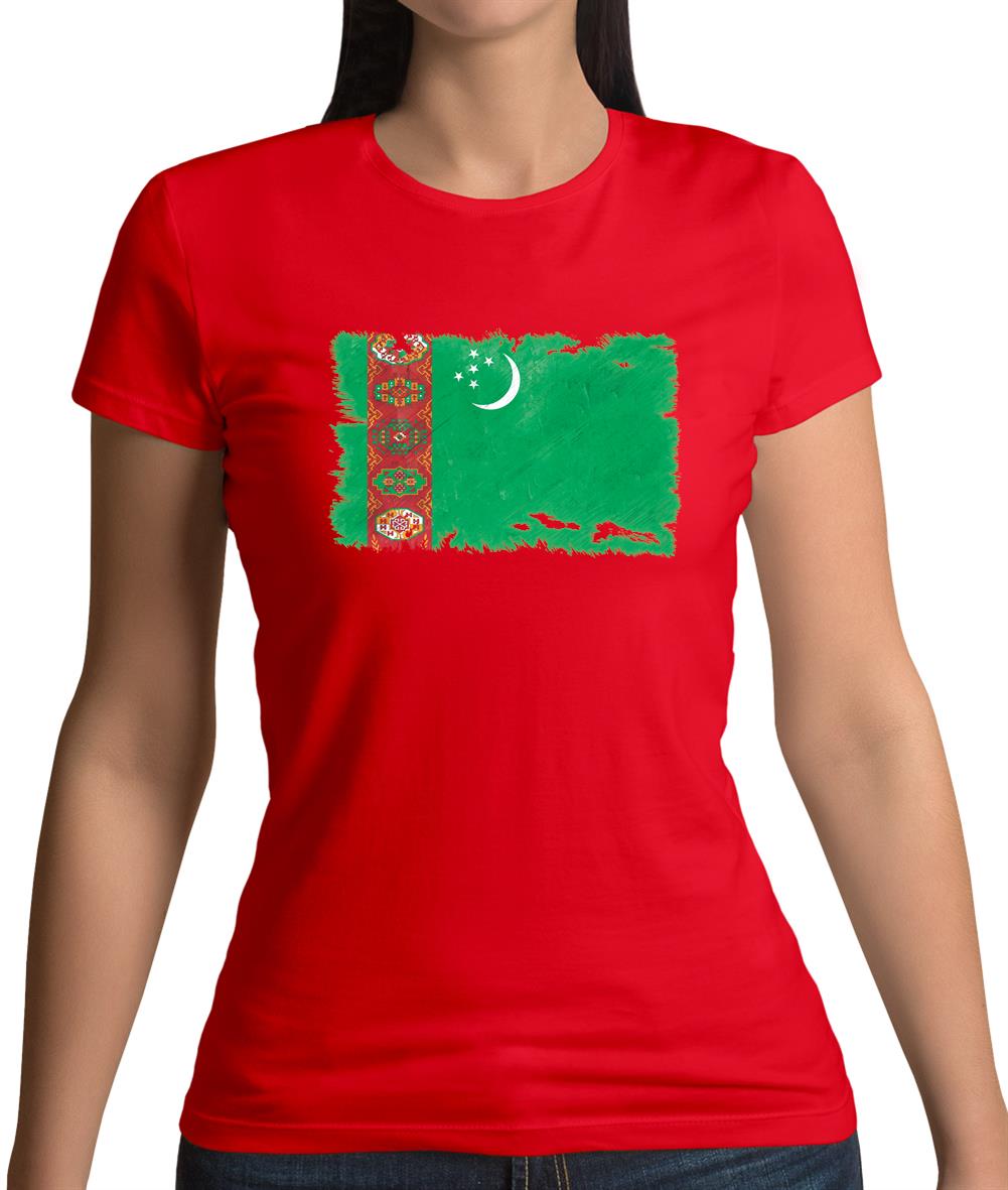 Turkmenistan Grunge Style Flag Womens T-Shirt Turkmenistan Grunge Style Flag Womens T-Shirt