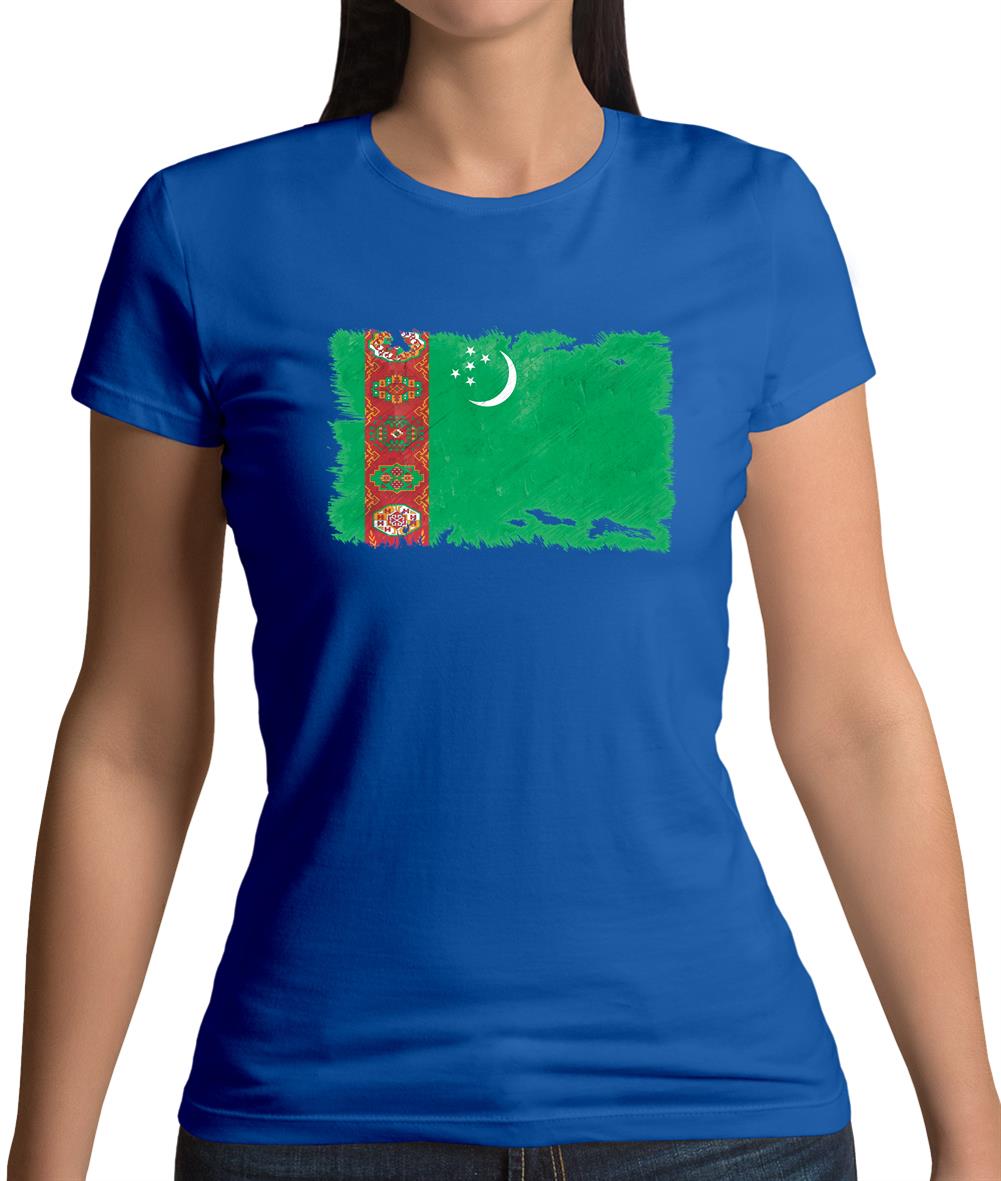 Turkmenistan Grunge Style Flag Womens T-Shirt Turkmenistan Grunge Style Flag Womens T-Shirt