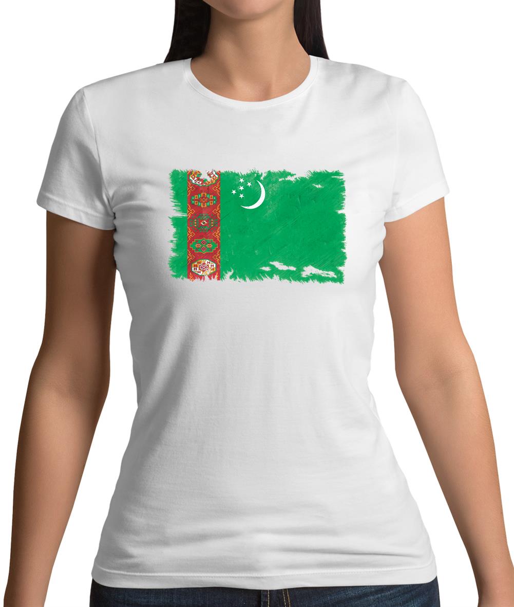 Turkmenistan Grunge Style Flag Womens T-Shirt Turkmenistan Grunge Style Flag Womens T-Shirt