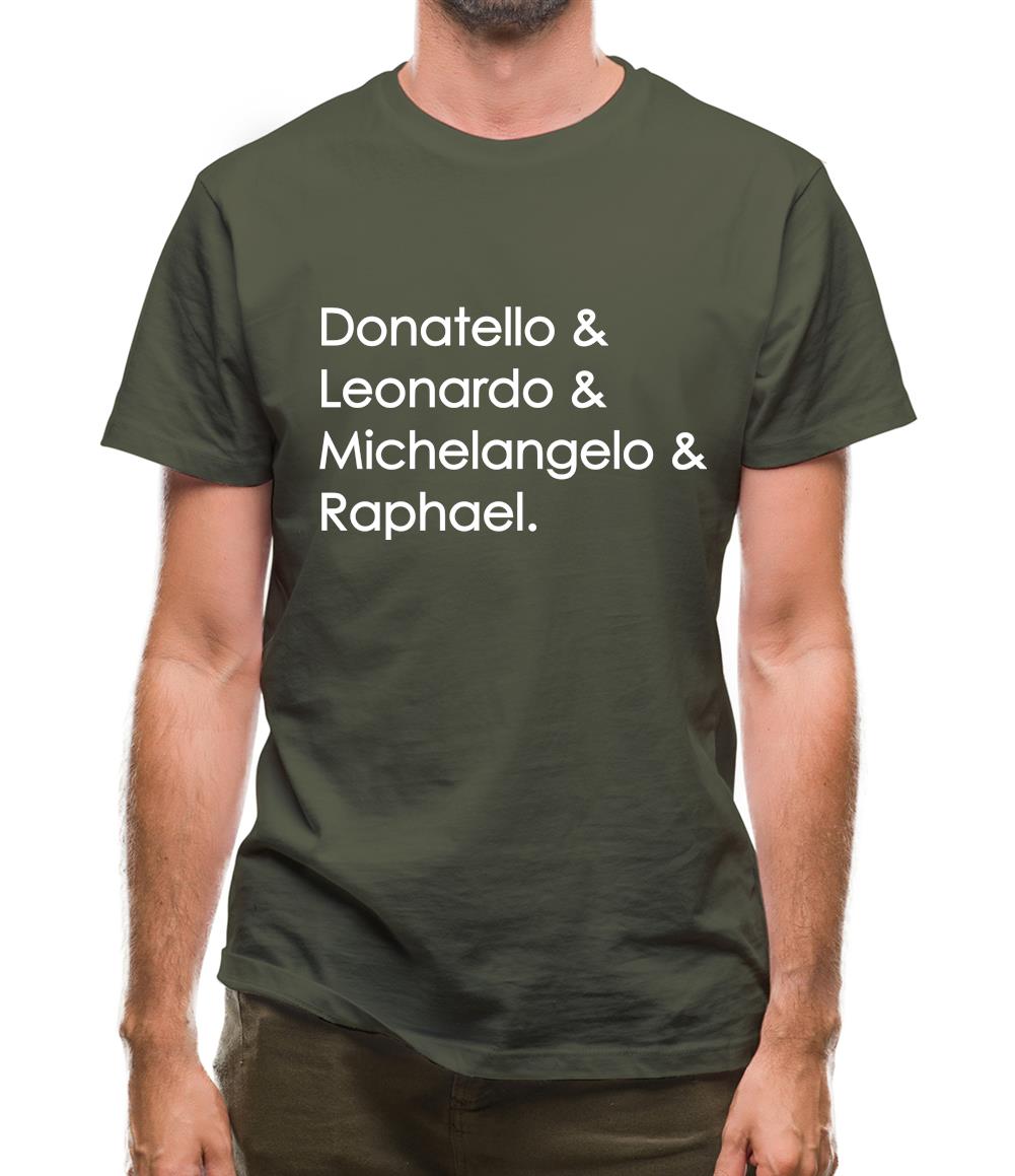 Ninja Turtle Names Mens T-Shirt Ninja Turtle Names Mens T-Shirt
