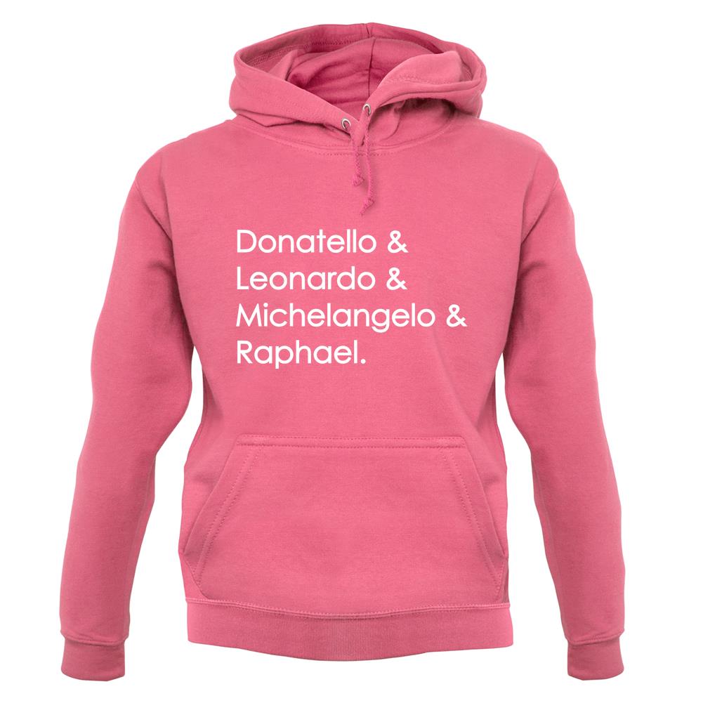 Ninja Turtle Names unisex hoodie Ninja Turtle Names unisex hoodie