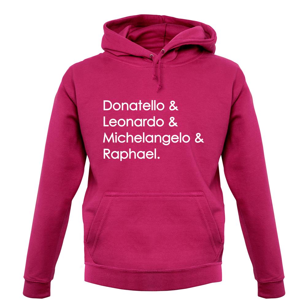 Ninja Turtle Names unisex hoodie Ninja Turtle Names unisex hoodie