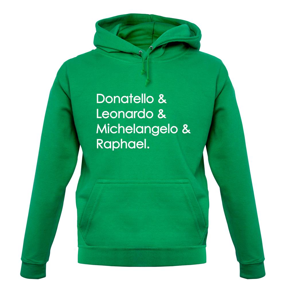Ninja Turtle Names unisex hoodie Ninja Turtle Names unisex hoodie