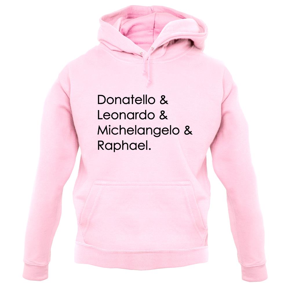 Ninja Turtle Names unisex hoodie Ninja Turtle Names unisex hoodie