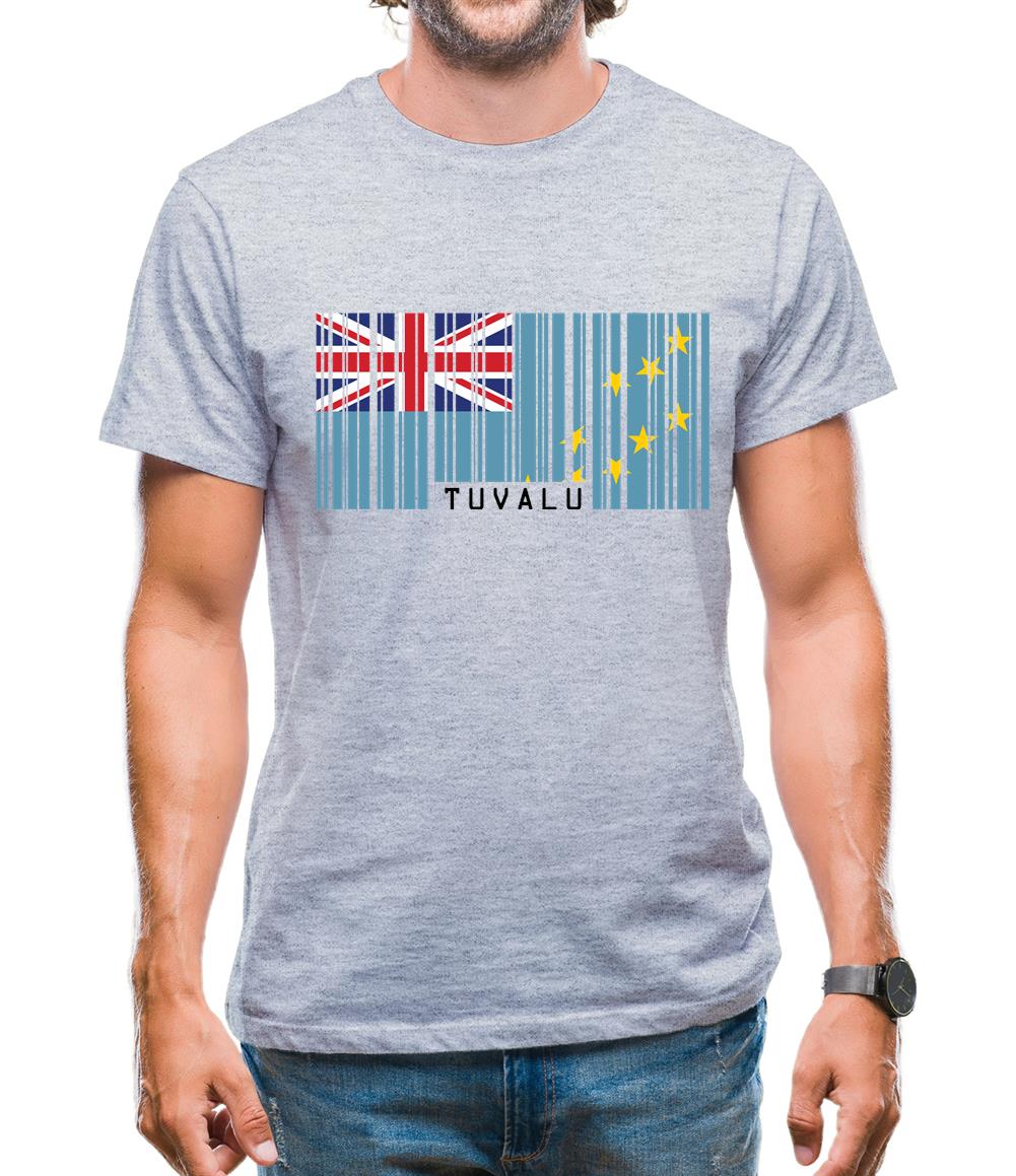 Tuvalu Barcode Style Flag Mens T-Shirt Tuvalu Barcode Style Flag Mens T-Shirt