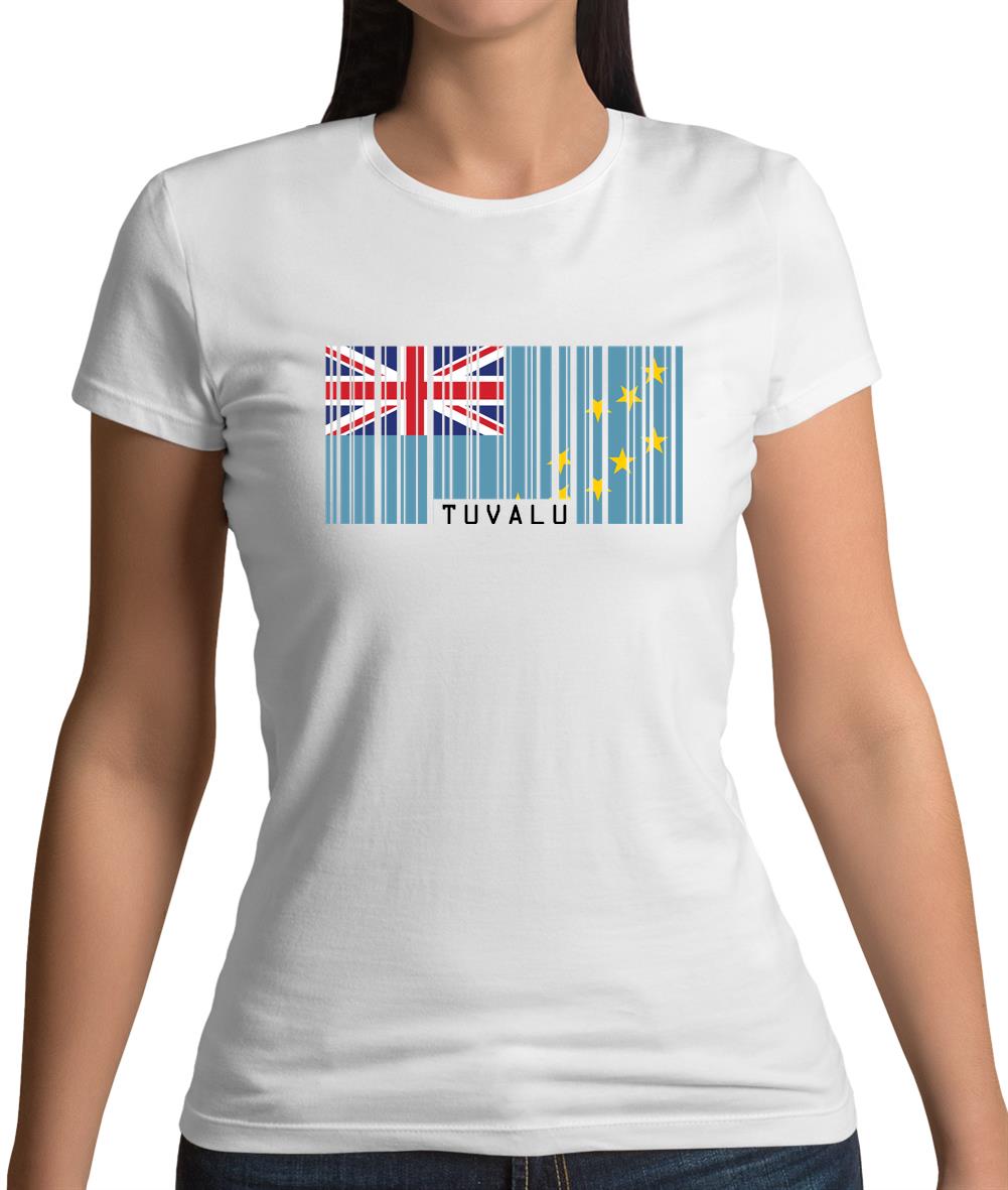 Tuvalu Barcode Style Flag Womens T-Shirt Tuvalu Barcode Style Flag Womens T-Shirt