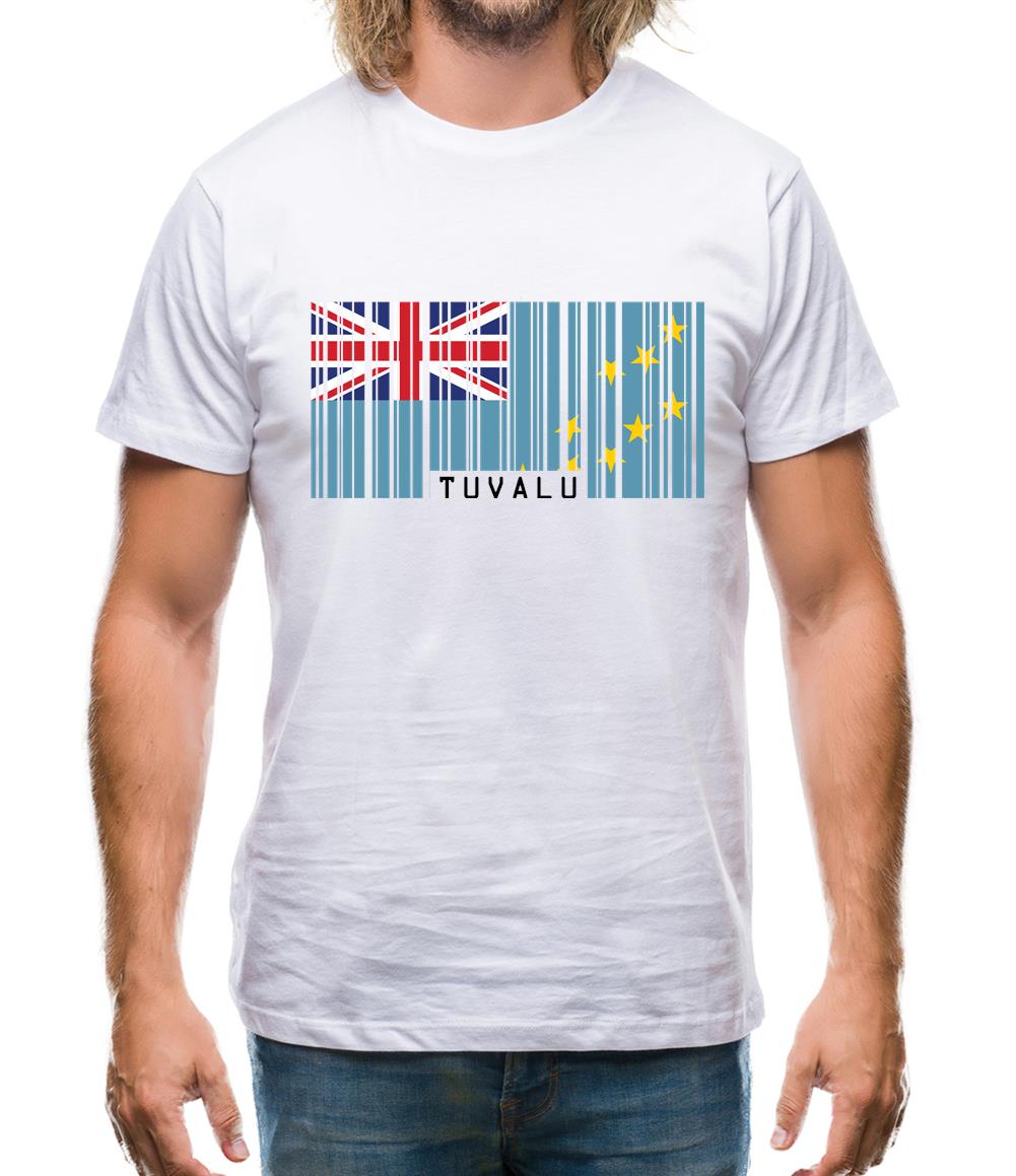 Tuvalu Barcode Style Flag Mens T-Shirt Tuvalu Barcode Style Flag Mens T-Shirt