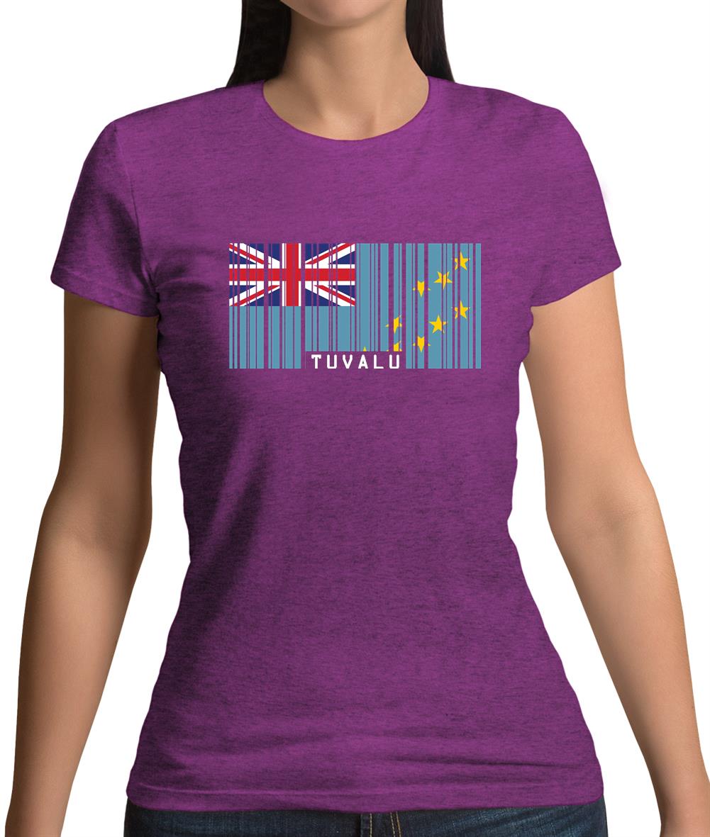 Tuvalu Barcode Style Flag Womens T-Shirt Tuvalu Barcode Style Flag Womens T-Shirt