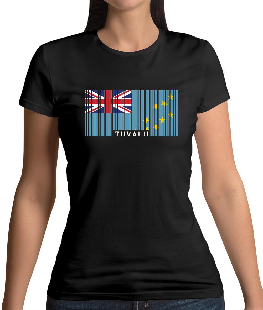 Tuvalu Barcode Style Flag Womens T-Shirt Tuvalu Barcode Style Flag Womens T-Shirt