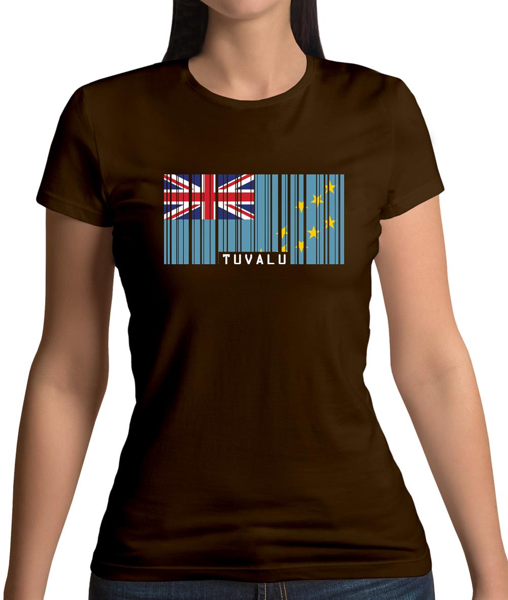 Tuvalu Barcode Style Flag Womens T-Shirt Tuvalu Barcode Style Flag Womens T-Shirt