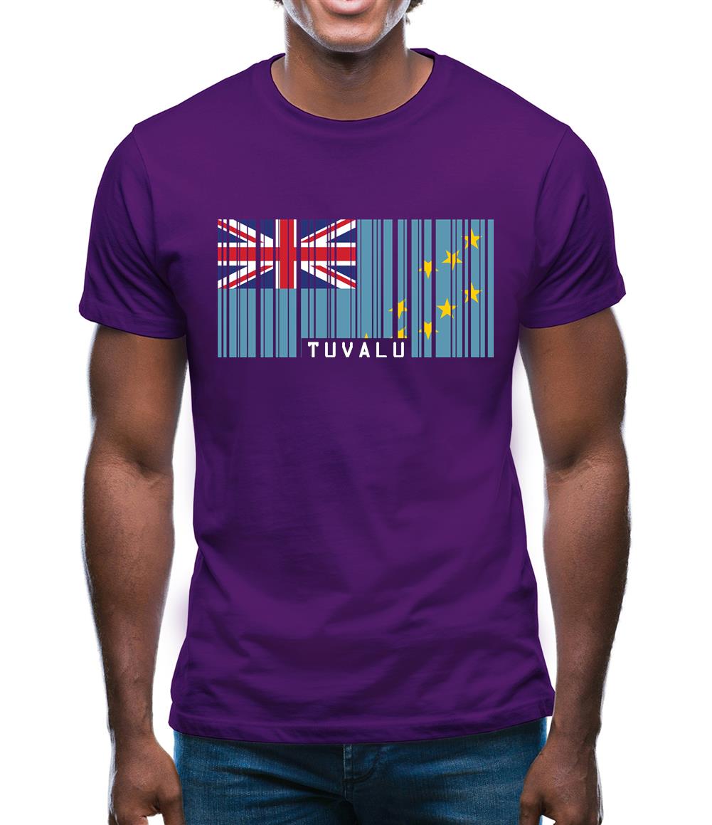 Tuvalu Barcode Style Flag Mens T-Shirt Tuvalu Barcode Style Flag Mens T-Shirt