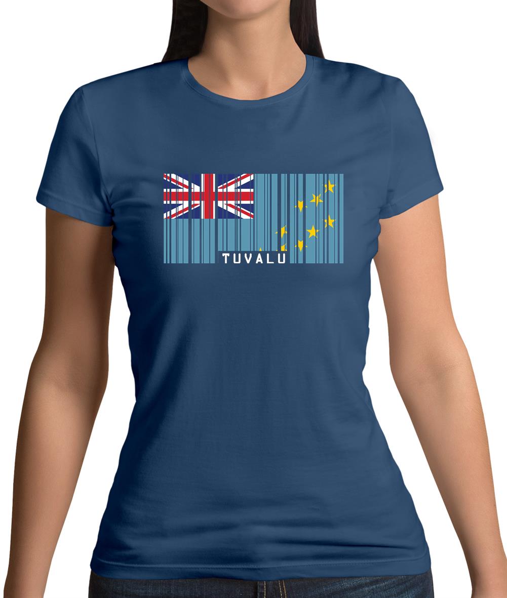 Tuvalu Barcode Style Flag Womens T-Shirt Tuvalu Barcode Style Flag Womens T-Shirt