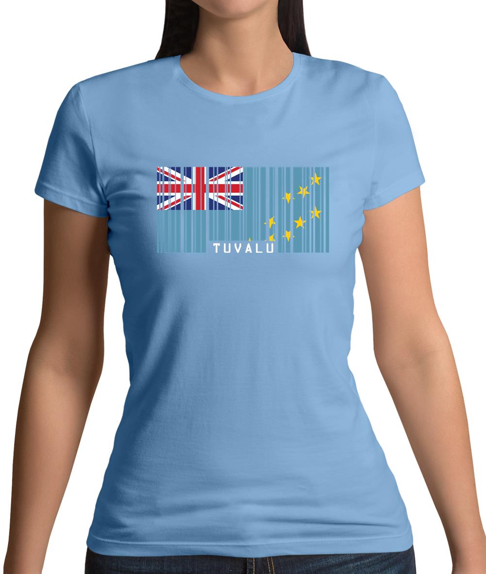 Tuvalu Barcode Style Flag Womens T-Shirt Tuvalu Barcode Style Flag Womens T-Shirt