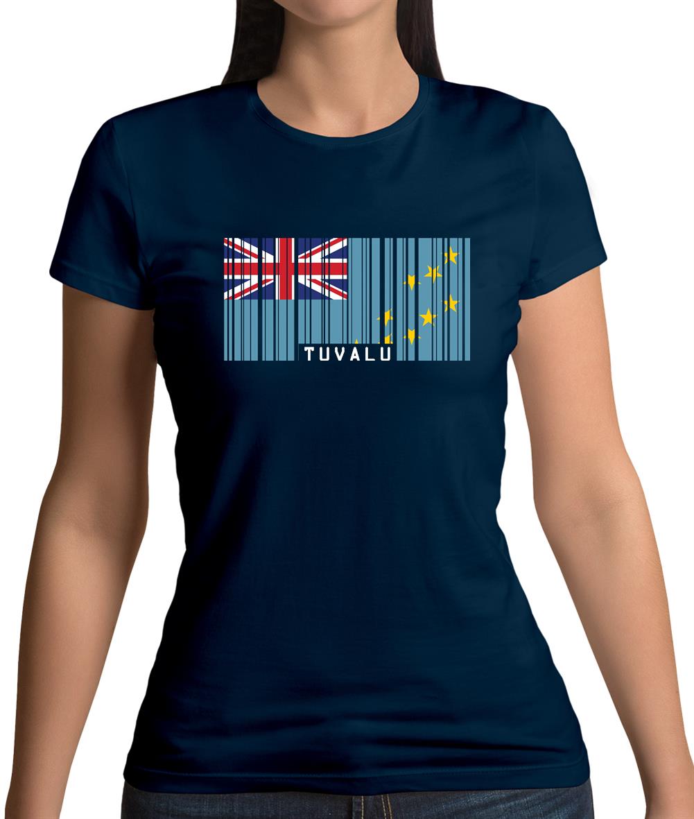 Tuvalu Barcode Style Flag Womens T-Shirt Tuvalu Barcode Style Flag Womens T-Shirt