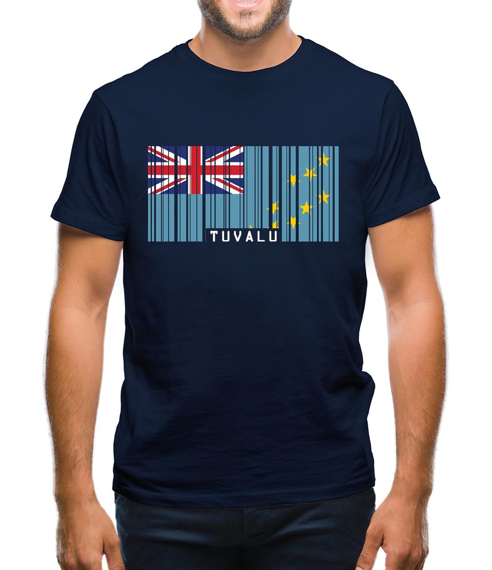 Tuvalu Barcode Style Flag Mens T-Shirt Tuvalu Barcode Style Flag Mens T-Shirt
