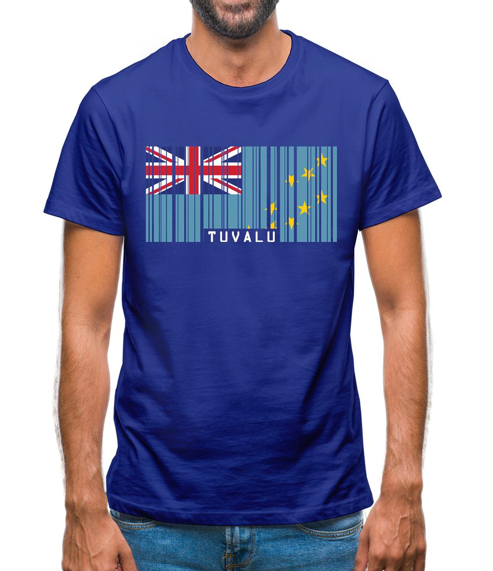 Tuvalu Barcode Style Flag Mens T-Shirt Tuvalu Barcode Style Flag Mens T-Shirt