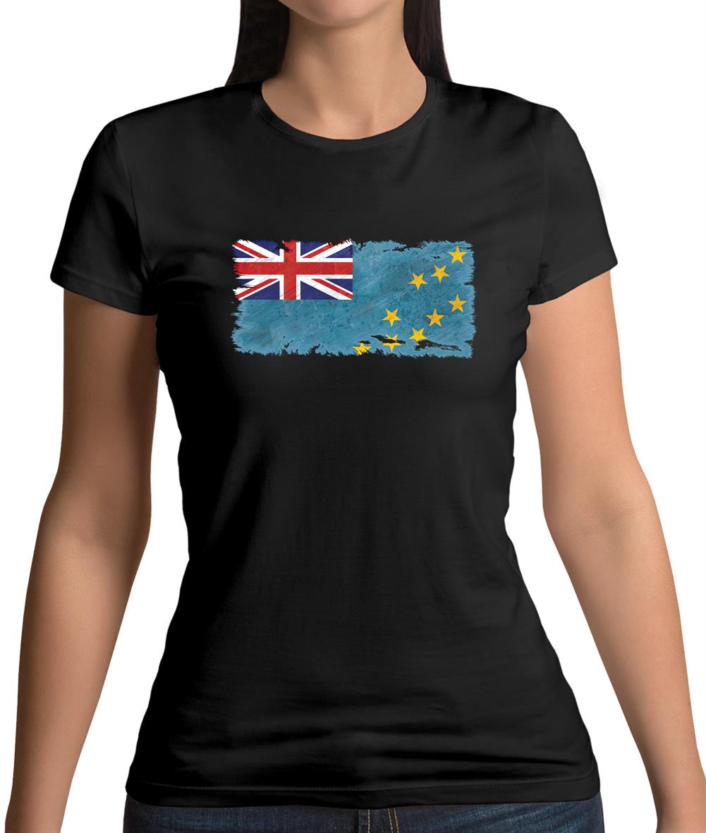 Tuvalu Grunge Style Flag Womens T-Shirt Tuvalu Grunge Style Flag Womens T-Shirt