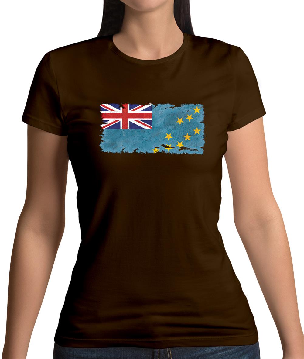 Tuvalu Grunge Style Flag Womens T-Shirt Tuvalu Grunge Style Flag Womens T-Shirt