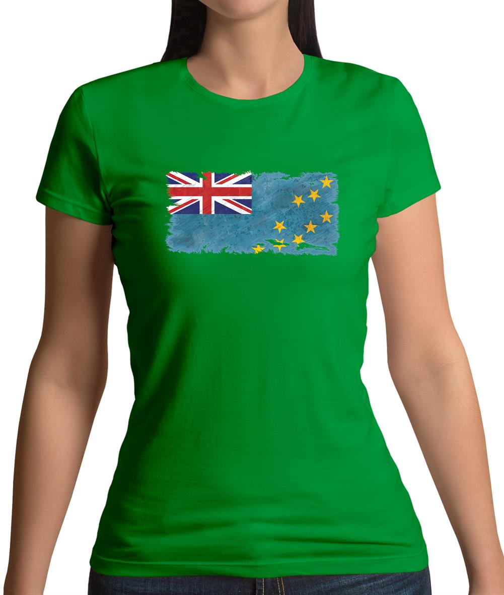 Tuvalu Grunge Style Flag Womens T-Shirt Tuvalu Grunge Style Flag Womens T-Shirt