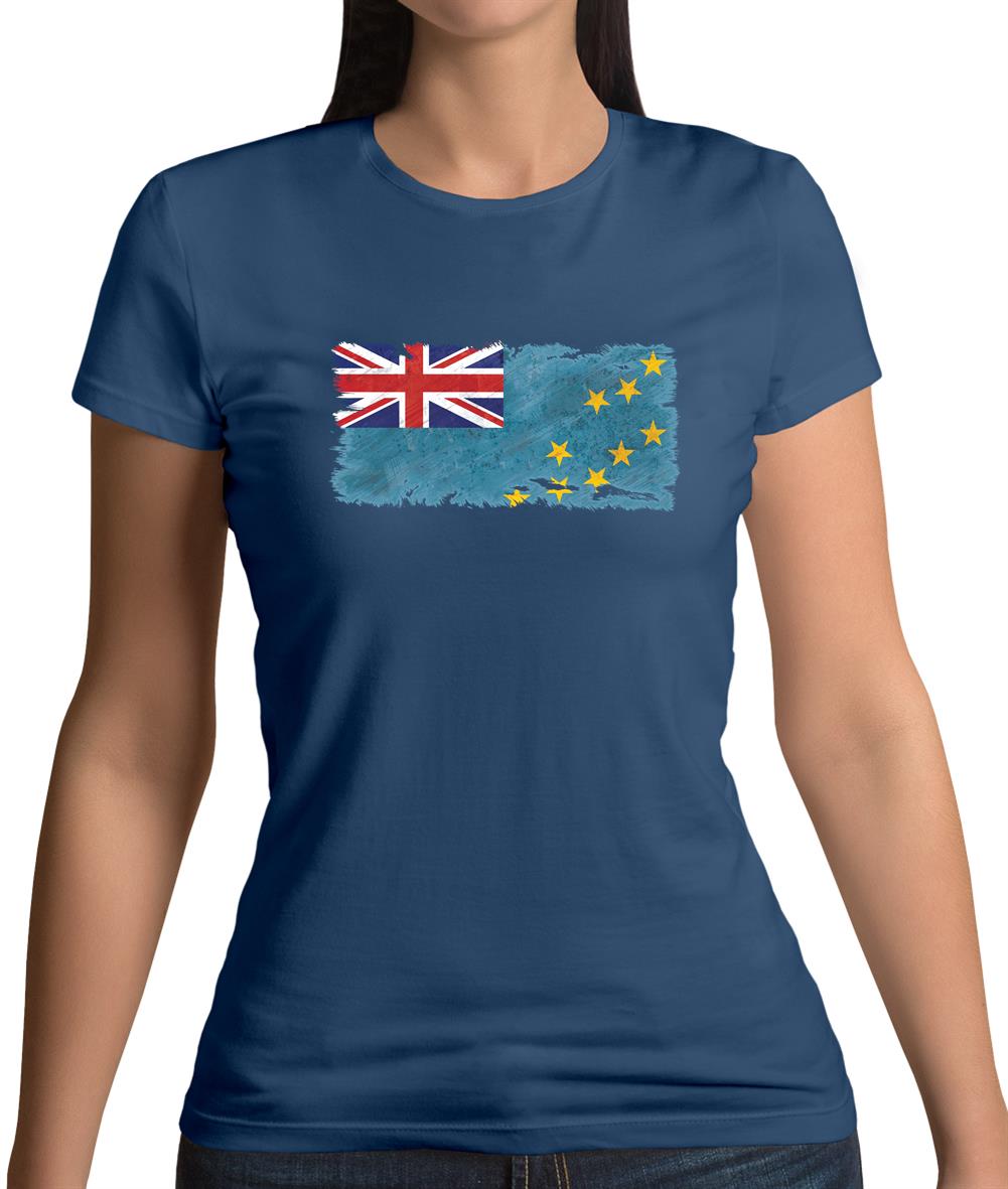 Tuvalu Grunge Style Flag Womens T-Shirt Tuvalu Grunge Style Flag Womens T-Shirt