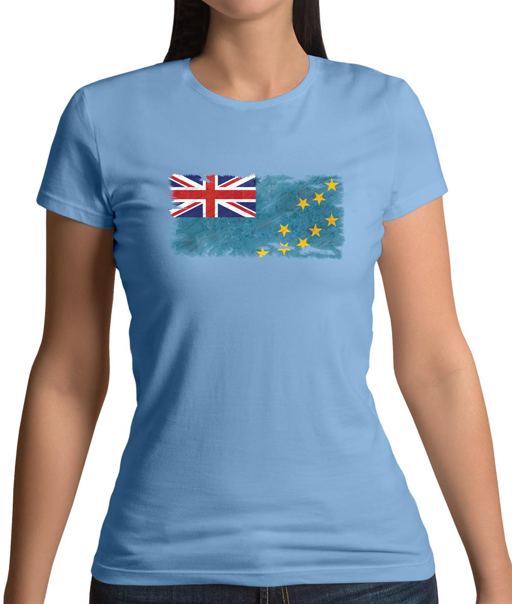 Tuvalu Grunge Style Flag Womens T-Shirt Tuvalu Grunge Style Flag Womens T-Shirt