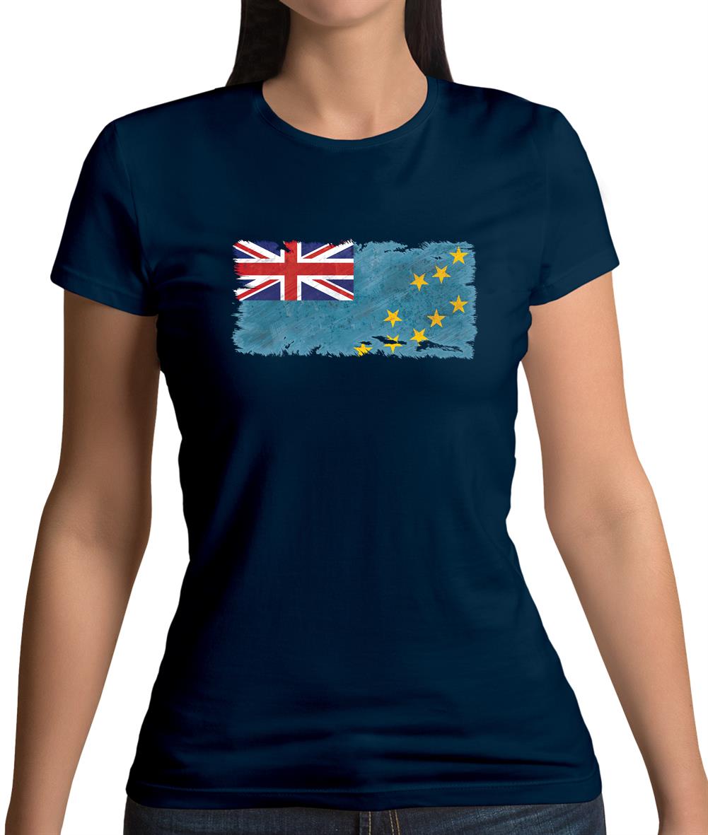 Tuvalu Grunge Style Flag Womens T-Shirt Tuvalu Grunge Style Flag Womens T-Shirt