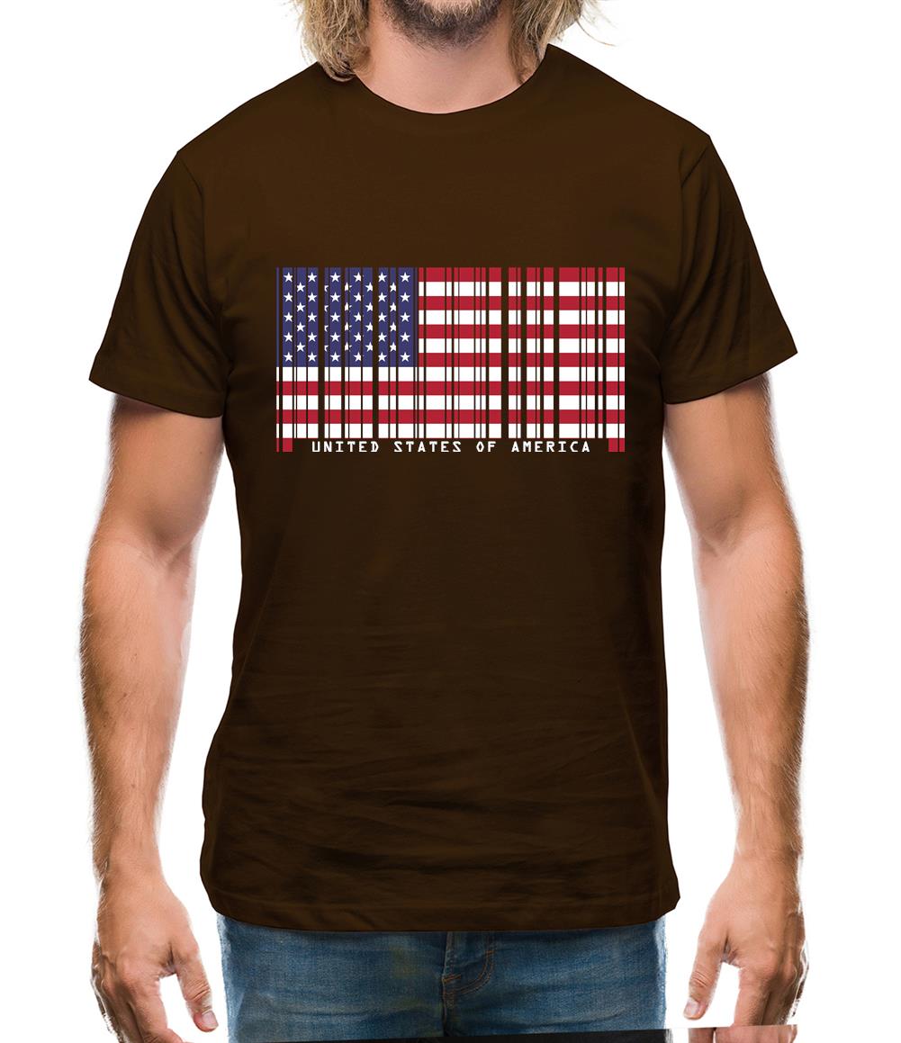 Usa Barcode Style Flag Mens T-Shirt Usa Barcode Style Flag Mens T-Shirt