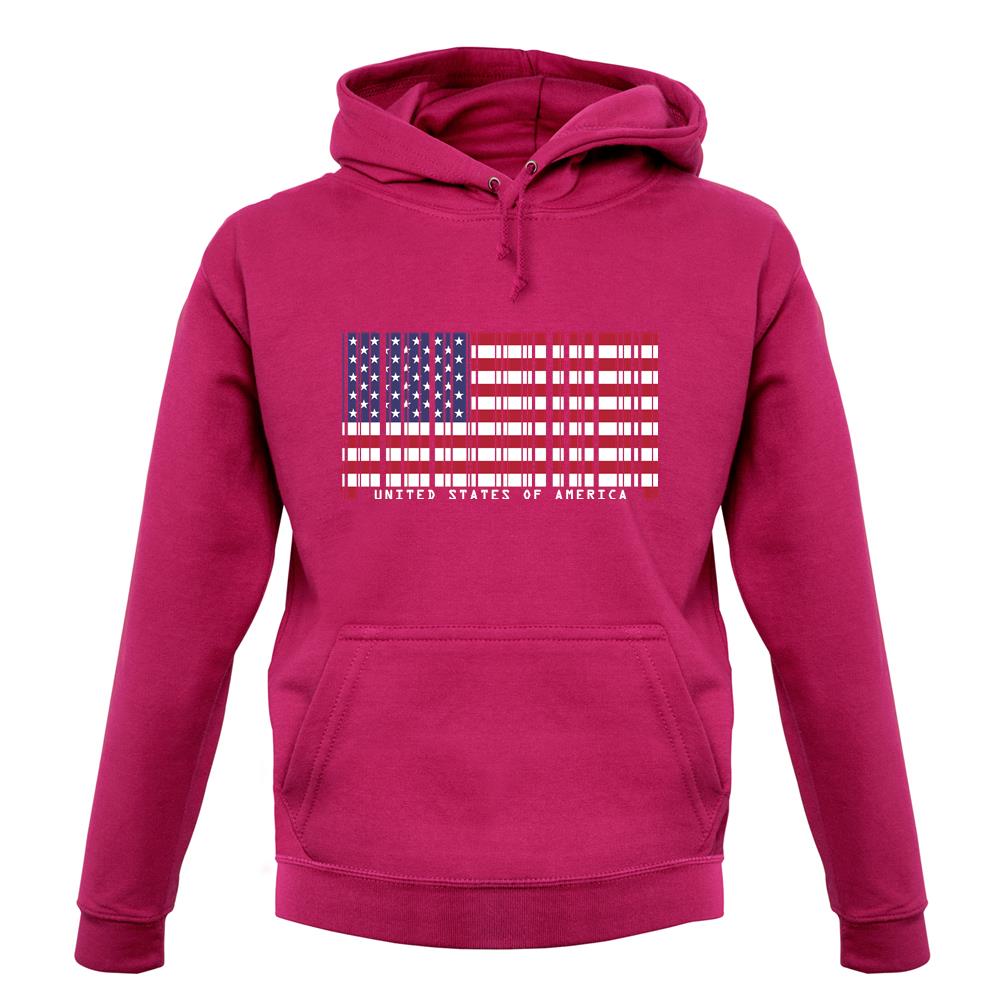 Usa Barcode Style Flag unisex hoodie Usa Barcode Style Flag unisex hoodie
